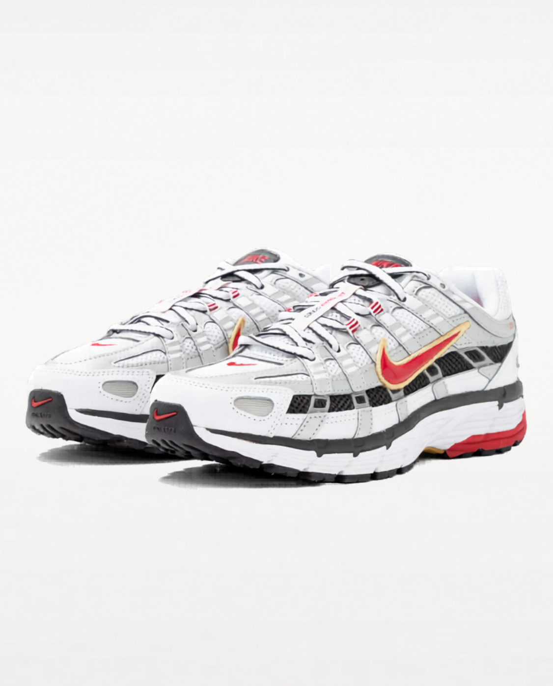 Nike Sportswear P 6000 - Baskets basses - white/varsity red/metallic platinum