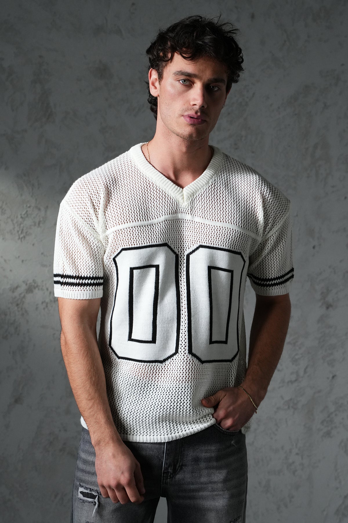 KNITTED MEMBERS JERSEY - IVORY