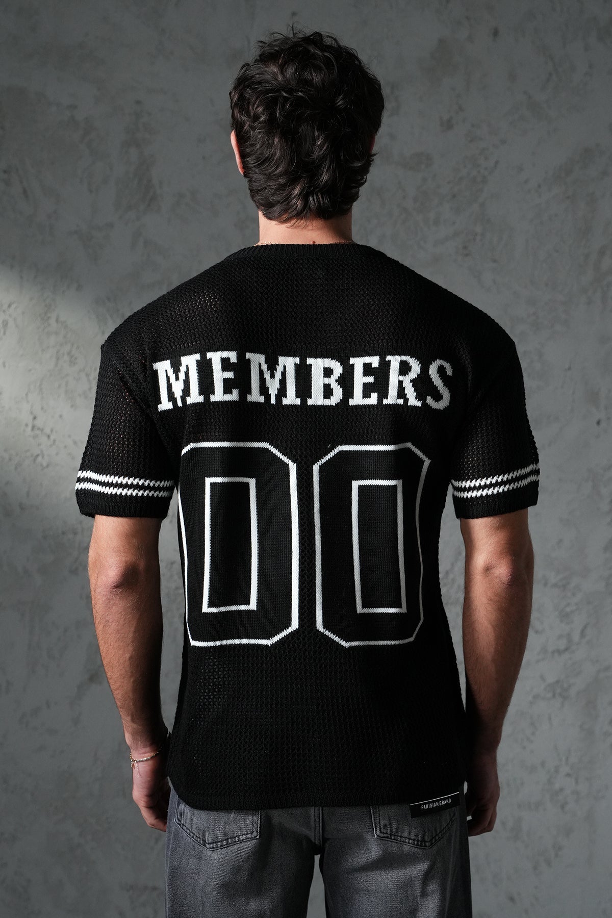 KNITTED MEMBERS JERSEY - BLACK