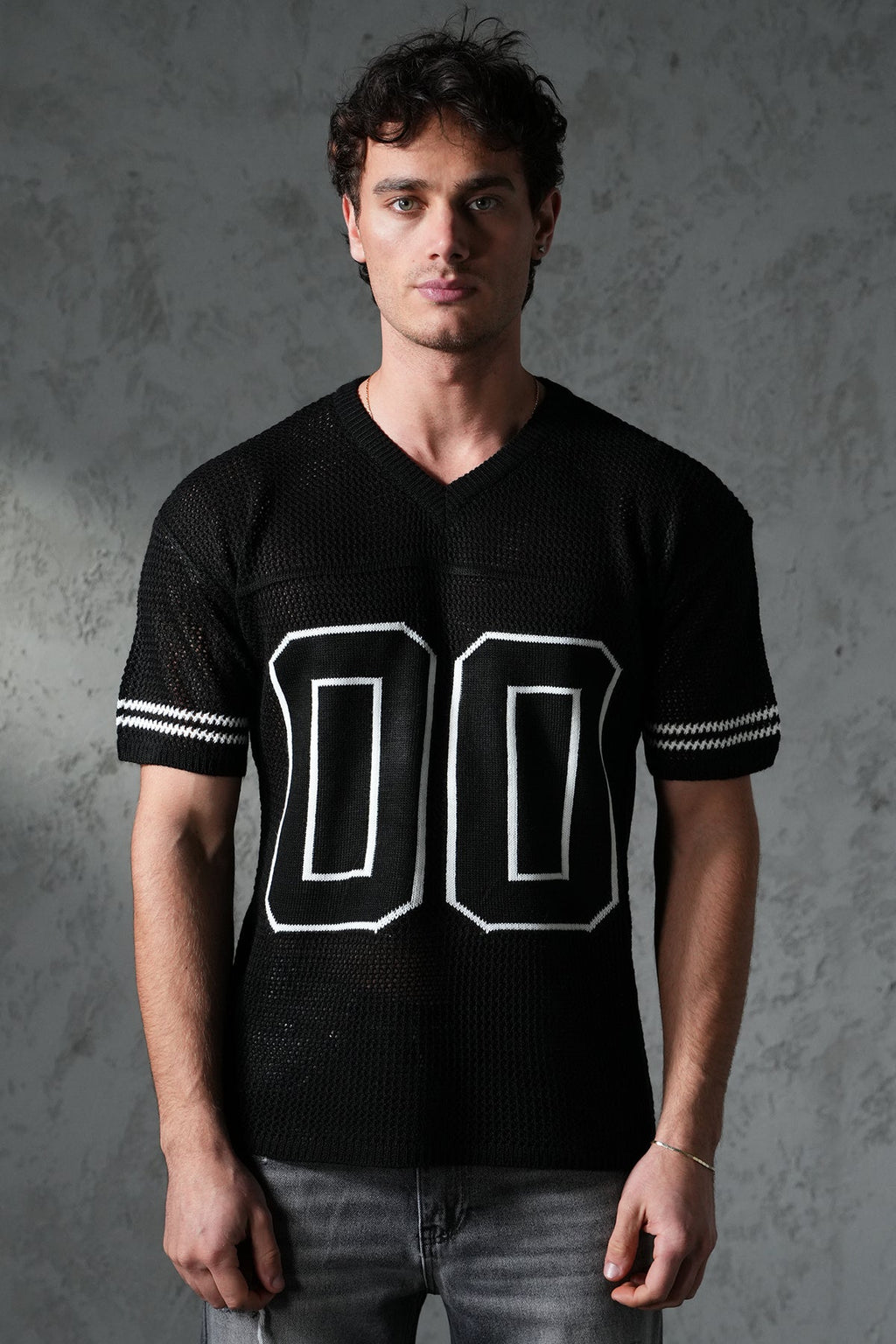 KNITTED MEMBERS JERSEY - BLACK