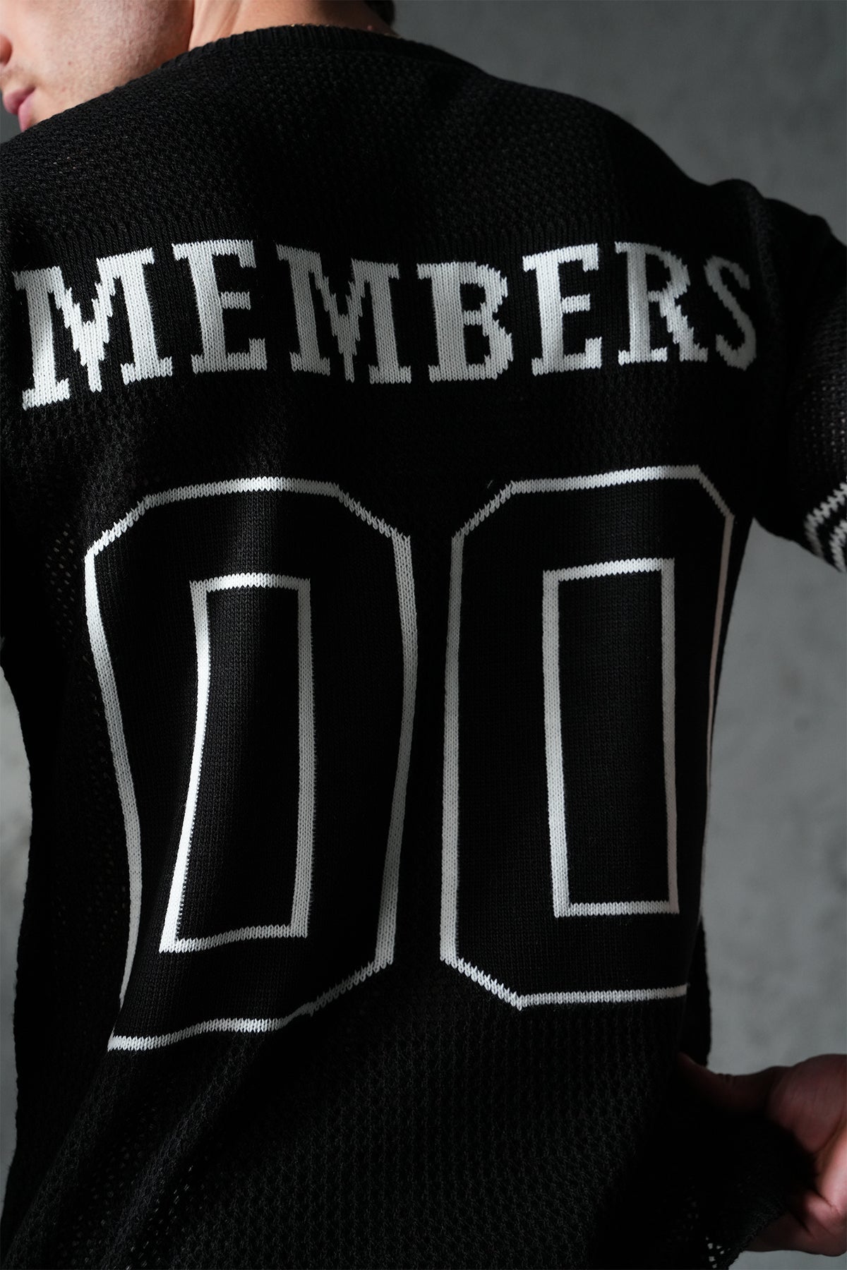 KNITTED MEMBERS JERSEY - BLACK