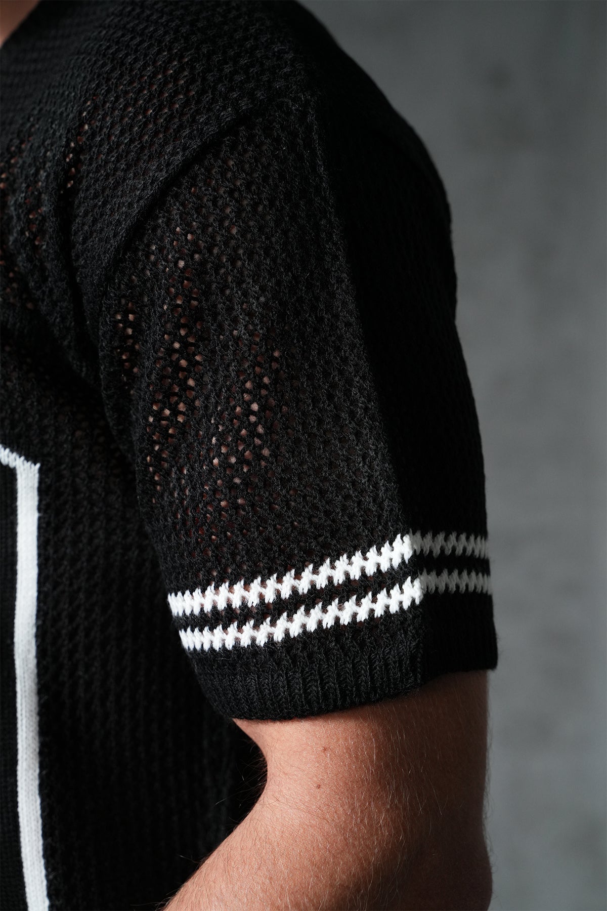 KNITTED MEMBERS JERSEY - BLACK